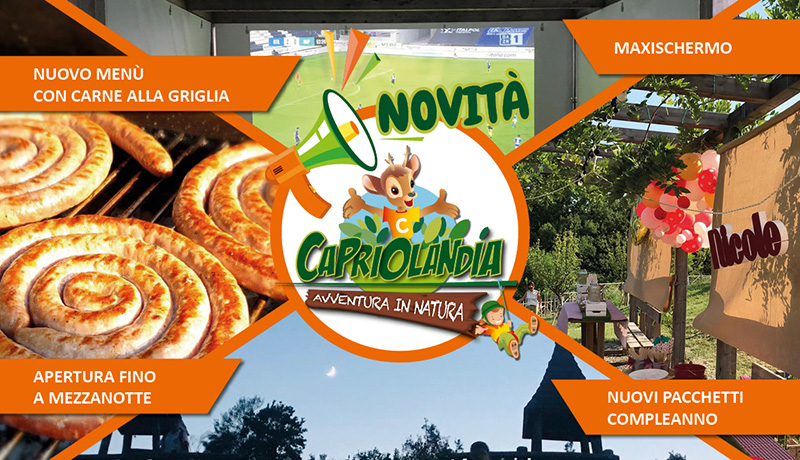 capriolandia maxischermo compleanni menu apertura